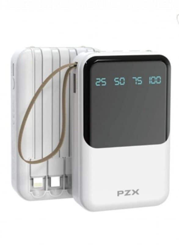 باور بانك PZX 10000mAh بشاشة رقمية وشحن 4 أجهزة