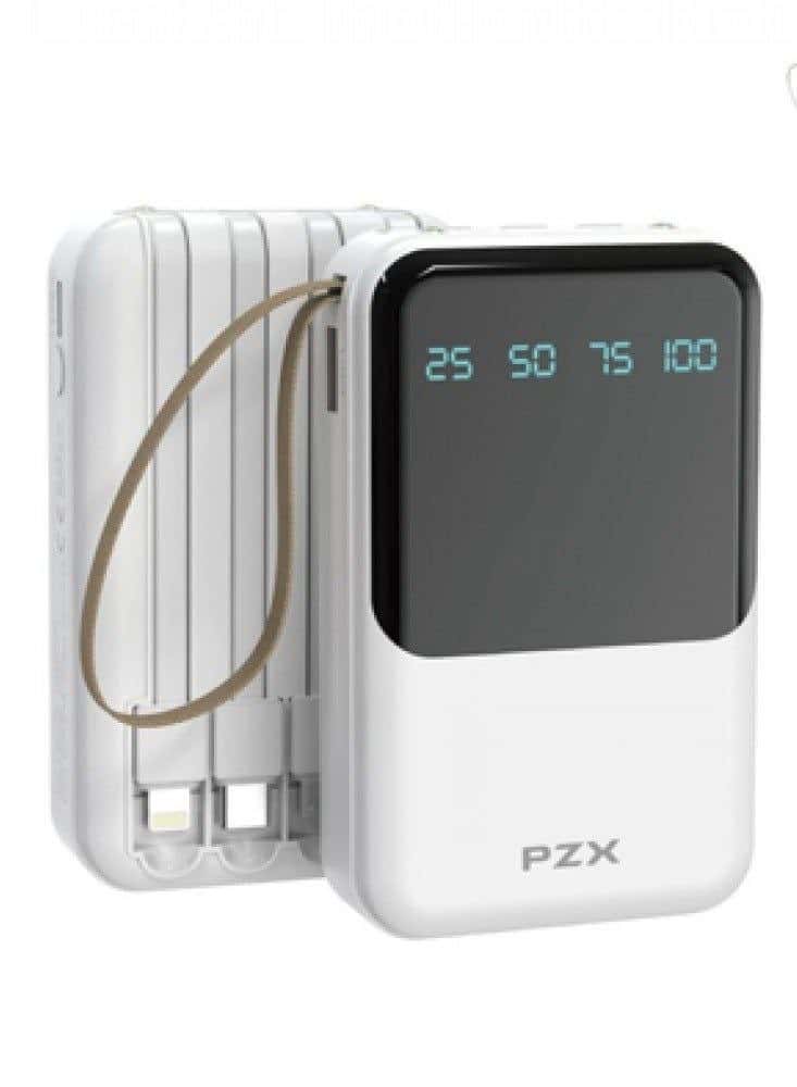 باور بانك PZX 10000mAh بشاشة رقمية وشحن 4 أجهزة