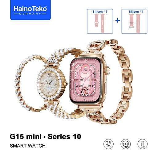 Haino Teko G15 Mini Series 10 – ساعة ذكية مع أساور كريستال متعددة