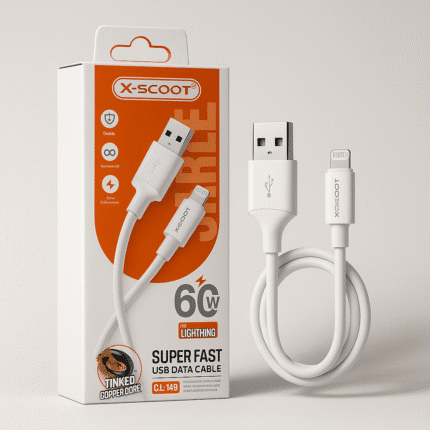 وصلة شحن آيفون أصلية X-SCOOT Lightning 60W – سريعة ومتانة عالية CL-149